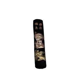 Chinese Calligraphy Black Ink Stick Gold Dragon Design Vtg Writing Tool Stick